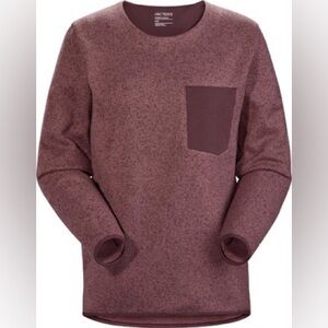 Arc'teryx Covert Sweater Women's Figment Heather Purple Maroon Long Sleeve Large